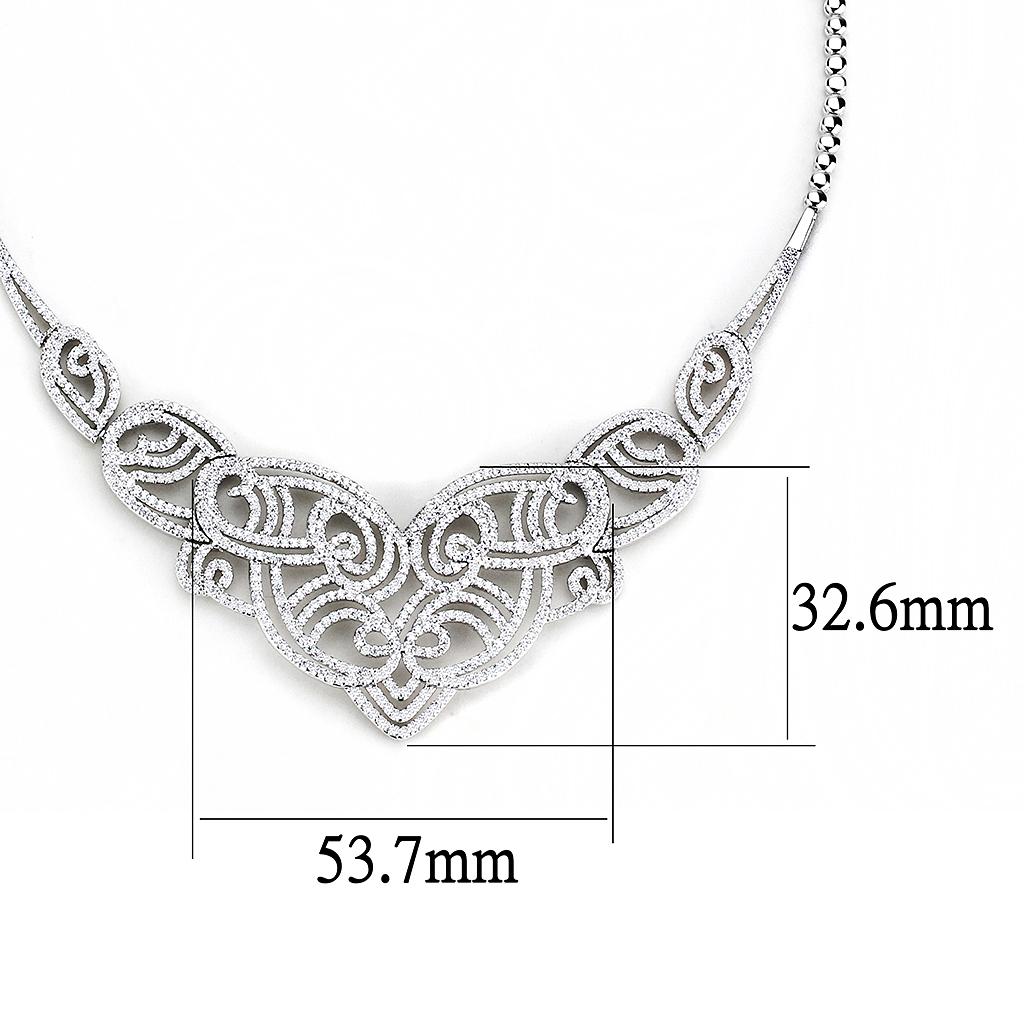 MA3W1433 - Rhodium Brass Jewelry Sets with AAA Grade CZ  in Clear