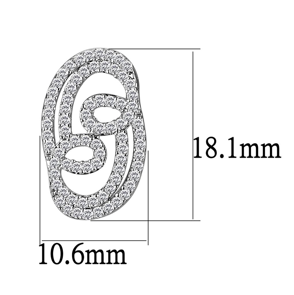 MA3W1433 - Rhodium Brass Jewelry Sets with AAA Grade CZ  in Clear