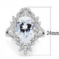 MA3W1435 - Rhodium Brass Ring with AAA Grade CZ  in Clear