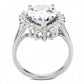 MA3W1435 - Rhodium Brass Ring with AAA Grade CZ  in Clear