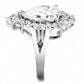 MA3W1435 - Rhodium Brass Ring with AAA Grade CZ  in Clear