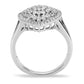 MA3W1436 - Rhodium Brass Ring with AAA Grade CZ  in Clear