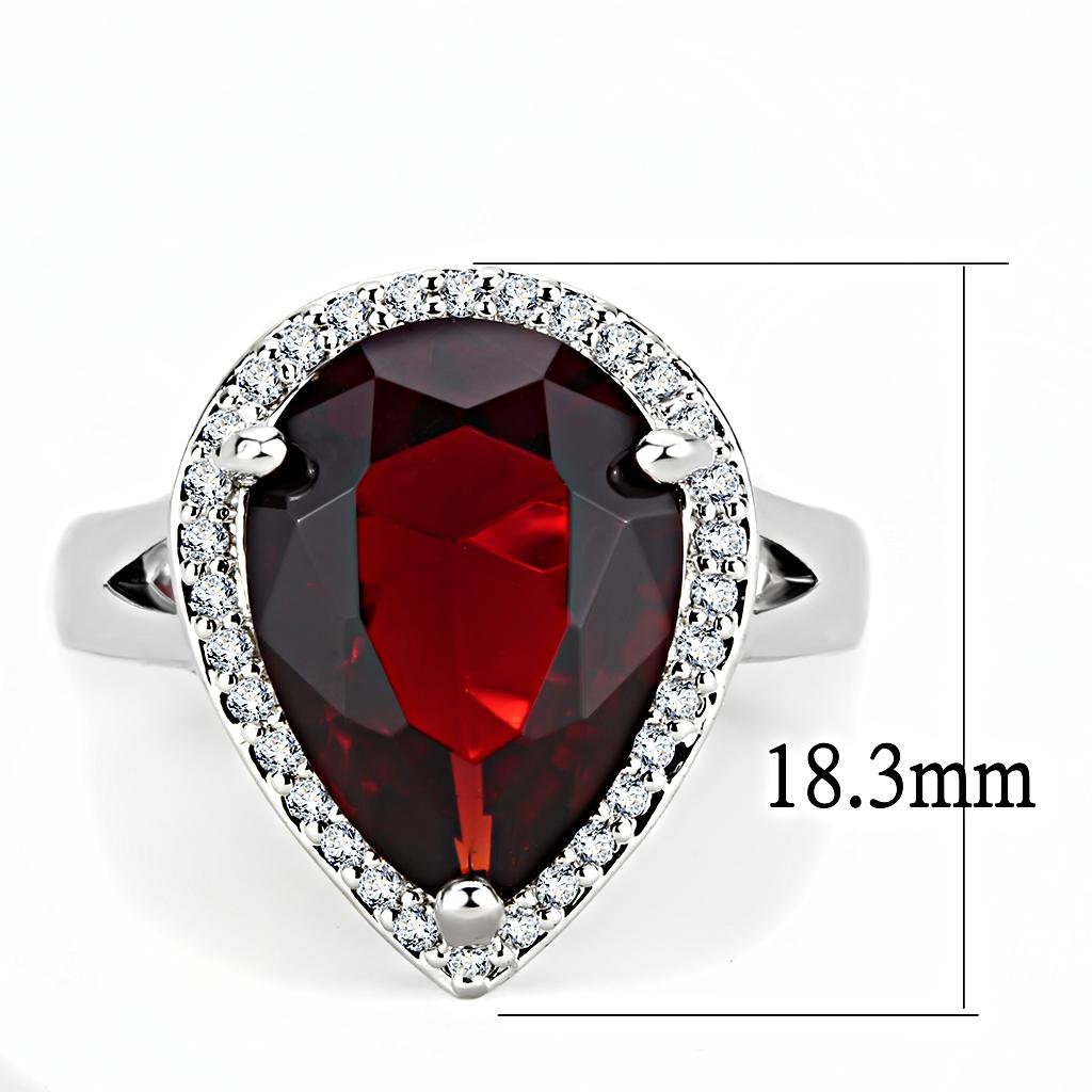 MA3W1438 - Rhodium Brass Ring with Synthetic Synthetic Glass in Siam