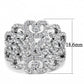 MA3W1439 - Rhodium Brass Ring with AAA Grade CZ  in Clear