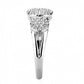 MA3W1440 - Rhodium Brass Ring with AAA Grade CZ  in Clear