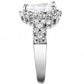 MA3W1442 - Rhodium Brass Ring with AAA Grade CZ  in Clear