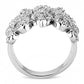 MA3W1443 - Rhodium Brass Ring with AAA Grade CZ  in Clear
