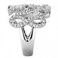 MA3W1443 - Rhodium Brass Ring with AAA Grade CZ  in Clear