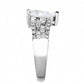 MA3W1444 - Rhodium Brass Ring with AAA Grade CZ  in Clear