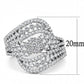 MA3W1445 - Rhodium Brass Ring with AAA Grade CZ  in Clear