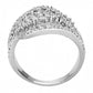 MA3W1445 - Rhodium Brass Ring with AAA Grade CZ  in Clear