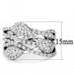 MA3W1446 - Rhodium Brass Ring with AAA Grade CZ  in Clear