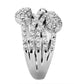 MA3W1446 - Rhodium Brass Ring with AAA Grade CZ  in Clear