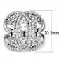 MA3W1448 - Rhodium Brass Ring with AAA Grade CZ  in Clear