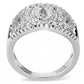 MA3W1448 - Rhodium Brass Ring with AAA Grade CZ  in Clear