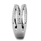 MA3W1450 - Rhodium Brass Ring with AAA Grade CZ  in Clear
