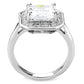MA3W1451 - Rhodium Brass Ring with AAA Grade CZ  in Clear