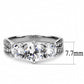 MA3W1456 - Rhodium Brass Ring with AAA Grade CZ  in Clear