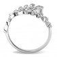 MA3W1457 - Rhodium Brass Ring with AAA Grade CZ  in Clear