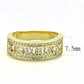 MA3W1459 - Gold Brass Ring with AAA Grade CZ  in Clear