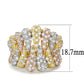 MA3W1462 - Tricolor Brass Ring with AAA Grade CZ  in Clear