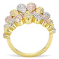 MA3W1462 - Tricolor Brass Ring with AAA Grade CZ  in Clear