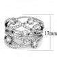 MA3W1463 - Rhodium Brass Ring with AAA Grade CZ  in Clear