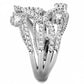 MA3W1463 - Rhodium Brass Ring with AAA Grade CZ  in Clear