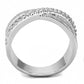 MA3W1464 - Rhodium Brass Ring with AAA Grade CZ  in Clear