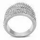 MA3W1465 - Rhodium Brass Ring with AAA Grade CZ  in Clear