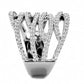 MA3W1465 - Rhodium Brass Ring with AAA Grade CZ  in Clear