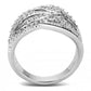 MA3W1466 - Rhodium Brass Ring with AAA Grade CZ  in Clear