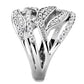 MA3W1466 - Rhodium Brass Ring with AAA Grade CZ  in Clear