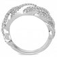 MA3W1468 - Rhodium Brass Ring with AAA Grade CZ  in Clear