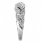 MA3W1468 - Rhodium Brass Ring with AAA Grade CZ  in Clear