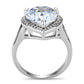 MA3W1469 - Rhodium Brass Ring with AAA Grade CZ  in Clear