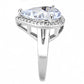 MA3W1469 - Rhodium Brass Ring with AAA Grade CZ  in Clear