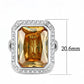 MA3W1471 - Rhodium Brass Ring with AAA Grade CZ  in Champagne