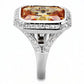 MA3W1471 - Rhodium Brass Ring with AAA Grade CZ  in Champagne