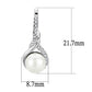 MA3W1478 - Rhodium Brass Earrings with Synthetic Pearl in White