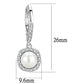 MA3W1479 - Rhodium Brass Earrings with Synthetic Pearl in White