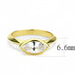 MA3W1484 - Gold Brass Ring with AAA Grade CZ  in Clear