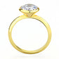 MA3W1485 - Gold Brass Ring with AAA Grade CZ  in Clear