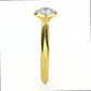 MA3W1485 - Gold Brass Ring with AAA Grade CZ  in Clear