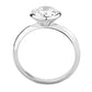 MA3W1487 - Rhodium Brass Ring with AAA Grade CZ  in Clear