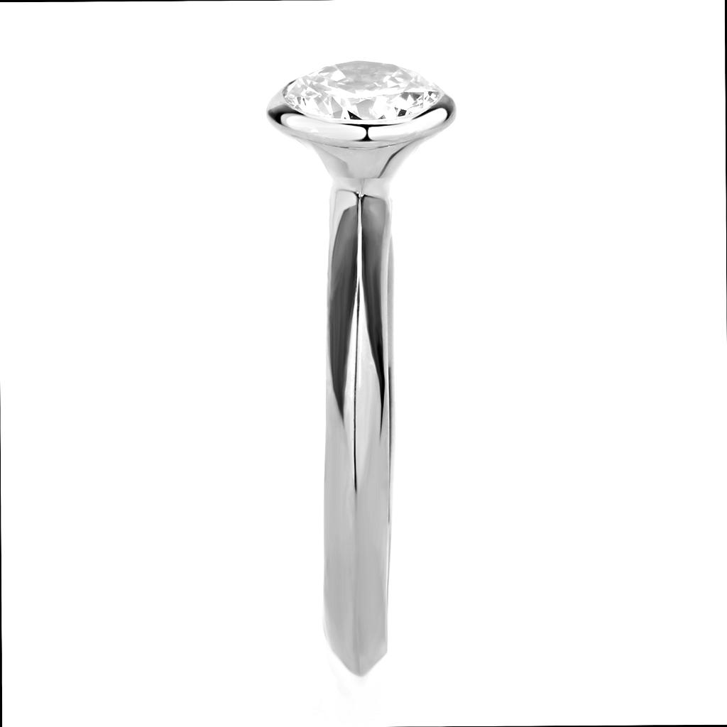 MA3W1487 - Rhodium Brass Ring with AAA Grade CZ  in Clear