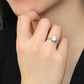 MA3W1487 - Rhodium Brass Ring with AAA Grade CZ  in Clear