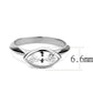 MA3W1489 - Rhodium Brass Ring with AAA Grade CZ  in Clear
