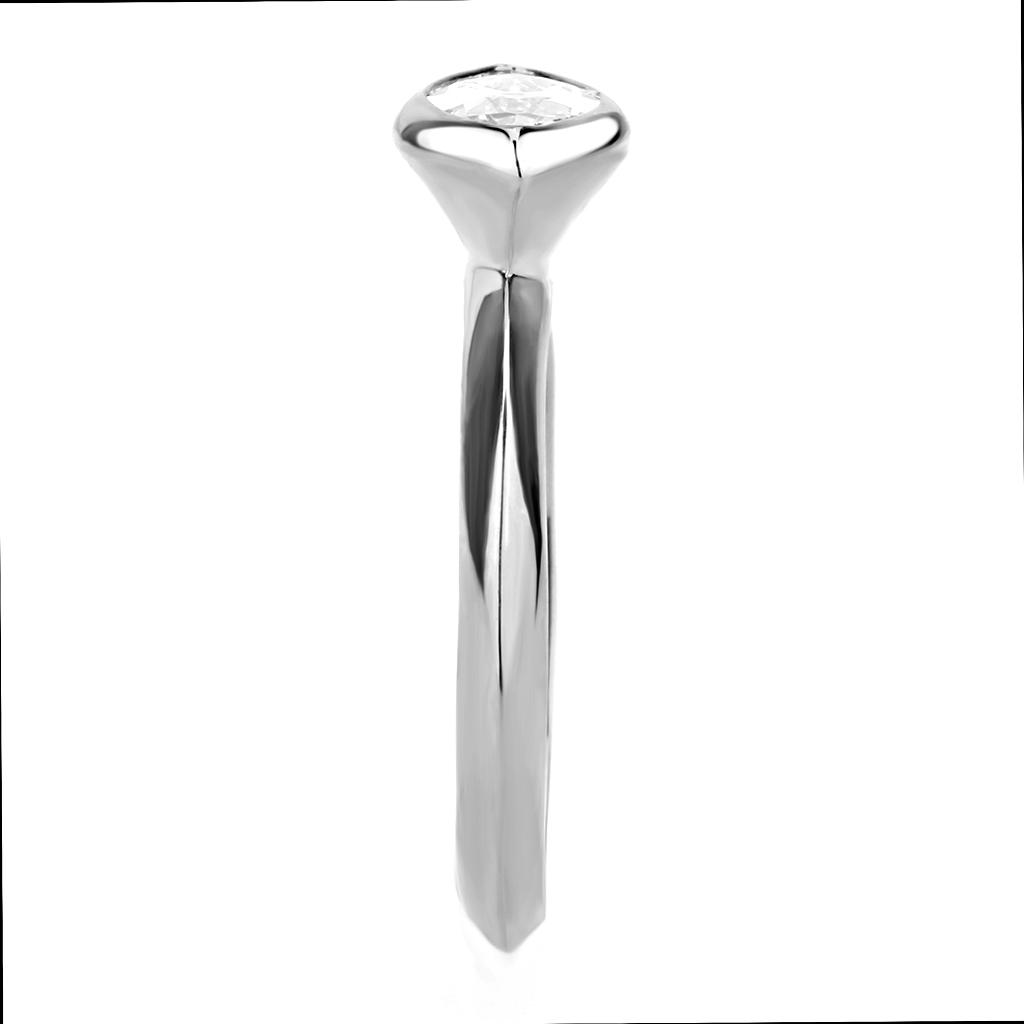 MA3W1489 - Rhodium Brass Ring with AAA Grade CZ  in Clear