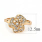 MA3W1491 - Rose Gold Brass Ring with Top Grade Crystal  in Clear
